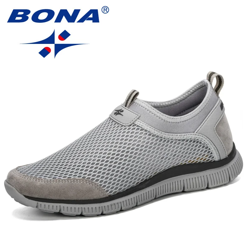 Ceny BONA 2019 w nowym stylu mężczyzna oddychające wygodne modne trampki odporne na zużycie lekki mężczyzna buty codzienne Zapatos Hombre mężczyzna