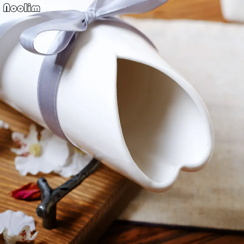 NOOLIM Современная стильная Геометрическая керамическая ваза креативная белая Цветочная ваза современный декор Цветочная ваза керамическая Свадебная декоративная ваза