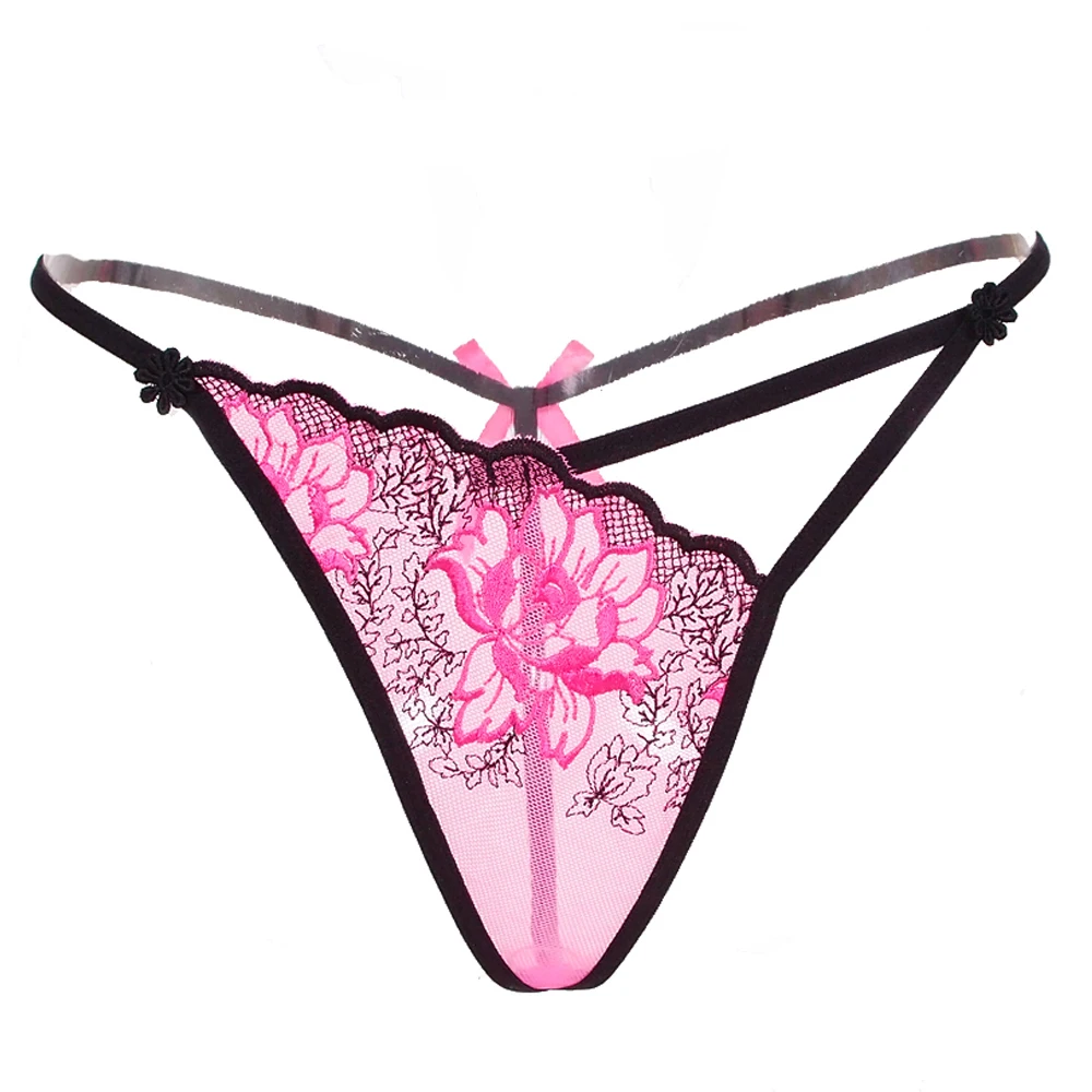 Women Sexy Bikini Sex Panties Erotic Briefs Lingerie Transparent Lace Sexy Erotic Women Thong for Sex Embroidery Open Knickers