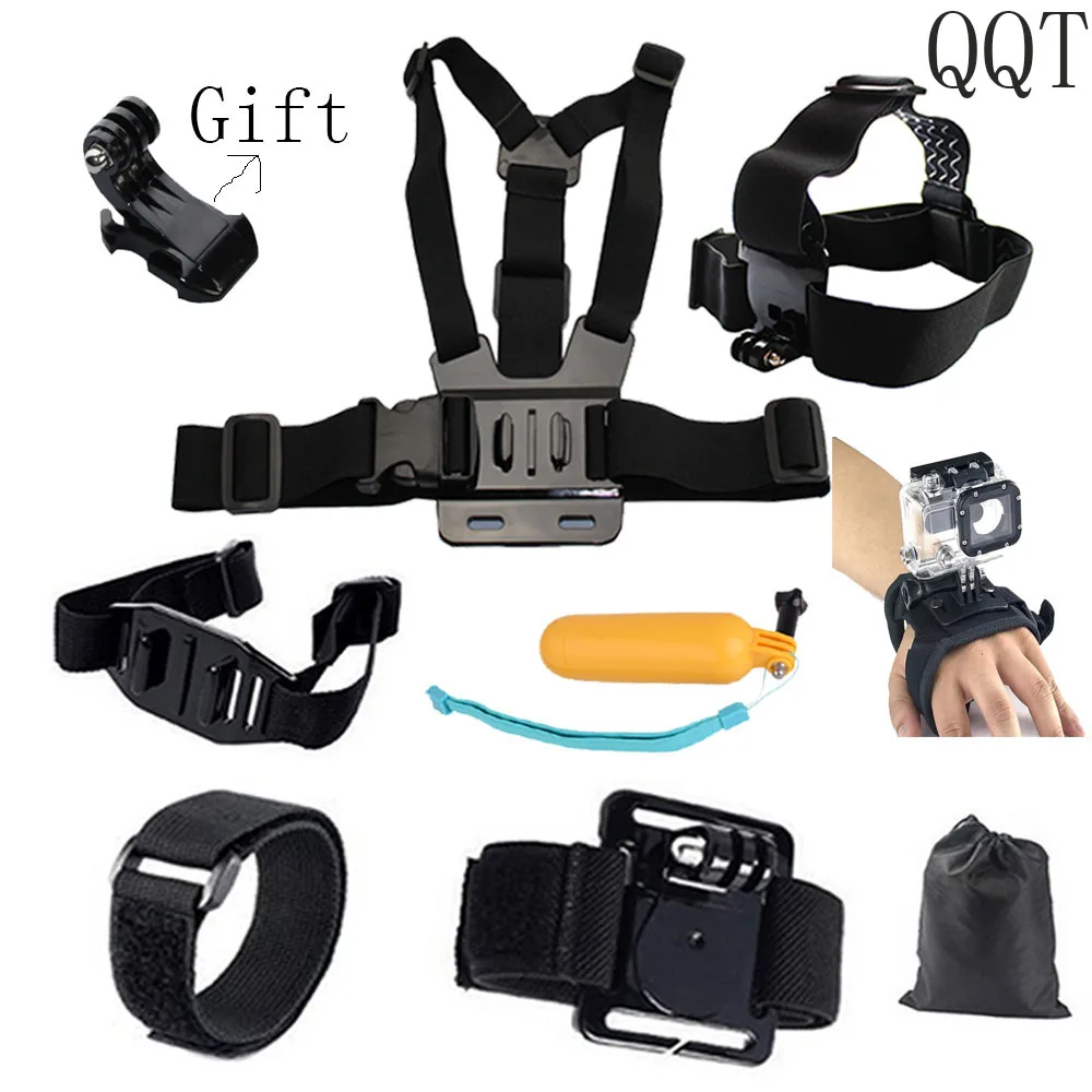 

QQT For GoPro accessories 8 in 1 Family Kit for GoPro accessories set for Go Pro Hero 5 4 3 + 3 2 1 Action camera