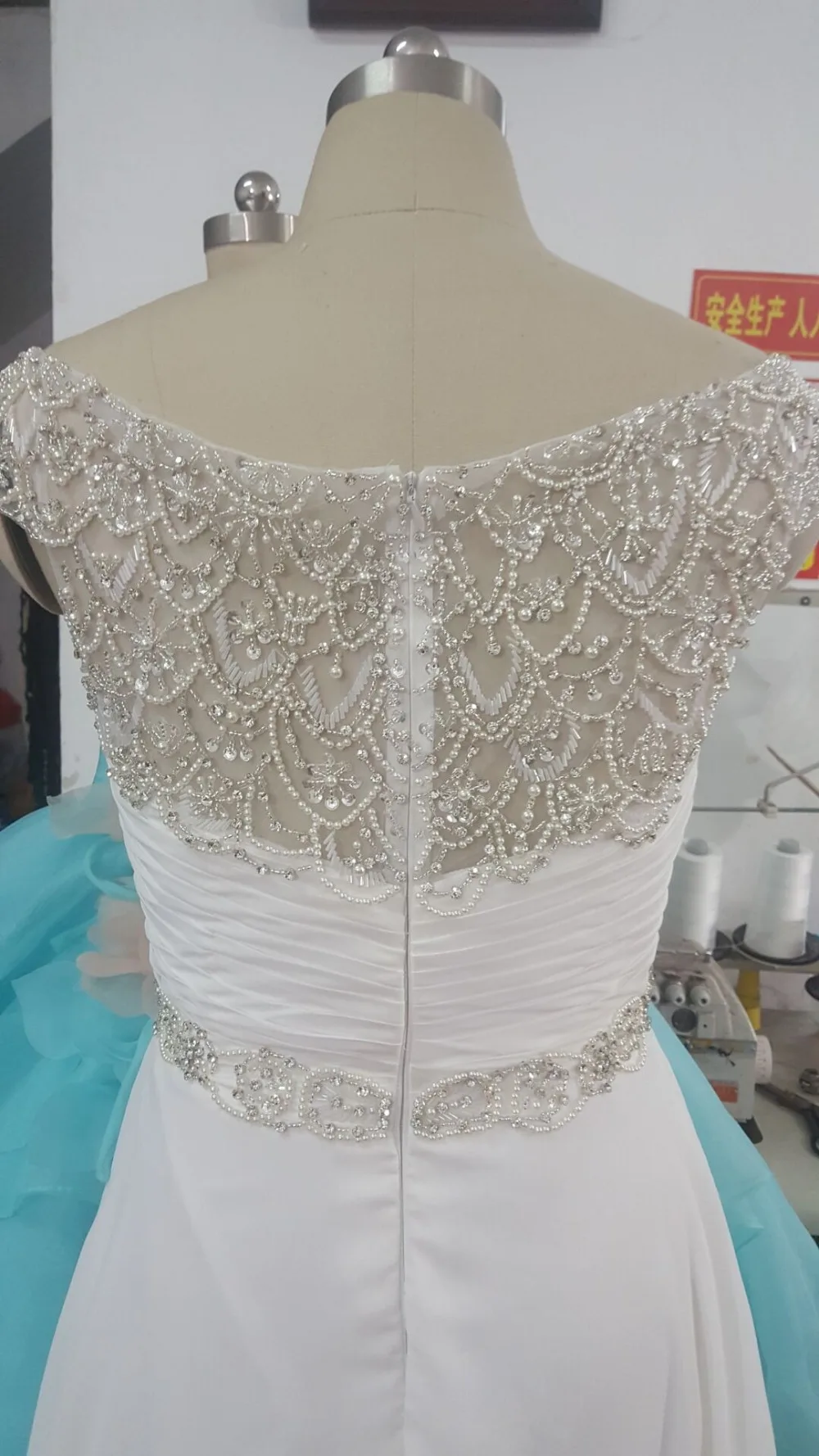 crystals pearls sequins beaded wedding dress