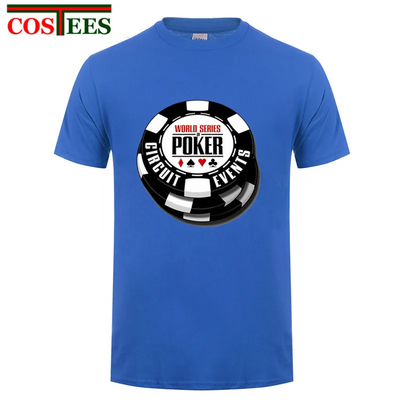 Мужская Повседневная футболка Wsop повседневная хлопковая Футболка с круглым