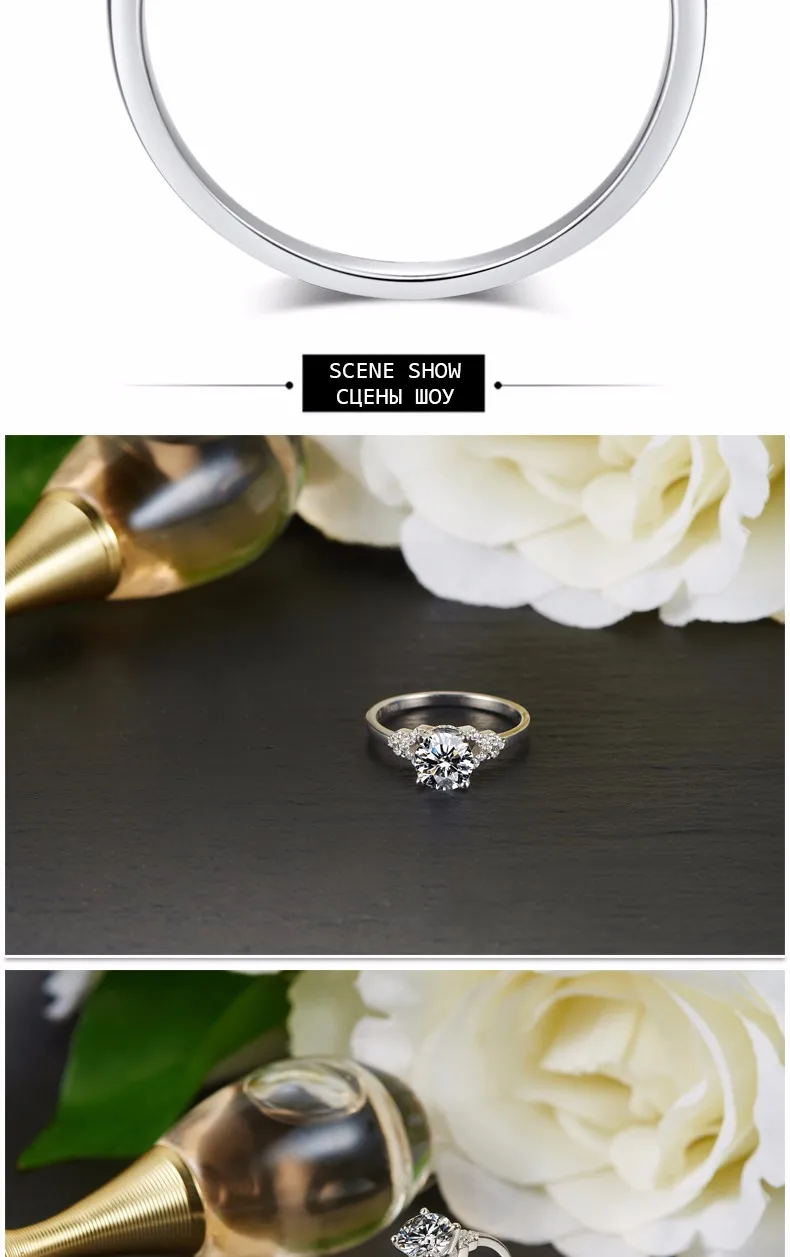 Ювелирное кольцо 18 К из настоящего белого золота, обручальные кольца для женщин, бренд 1.0ct, сертифицированный цветок богини карат
