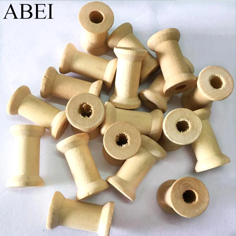 10pcs/lot 27*16MM Wooden Spool for Thread String Rolling Wire Bobbin DIY  Needlework Patchwork Sewing Tools Supplier
