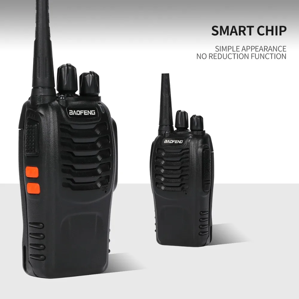 Rádio em Dois Portátil + Fone de Ouvido 400-470mhz de Longo Lote Baofeng Walkie Talkie Sentidos 888s 16ch Uhf Alcance Transceptor 4 Pçs - Bf-888s 3 Walkie-talkie