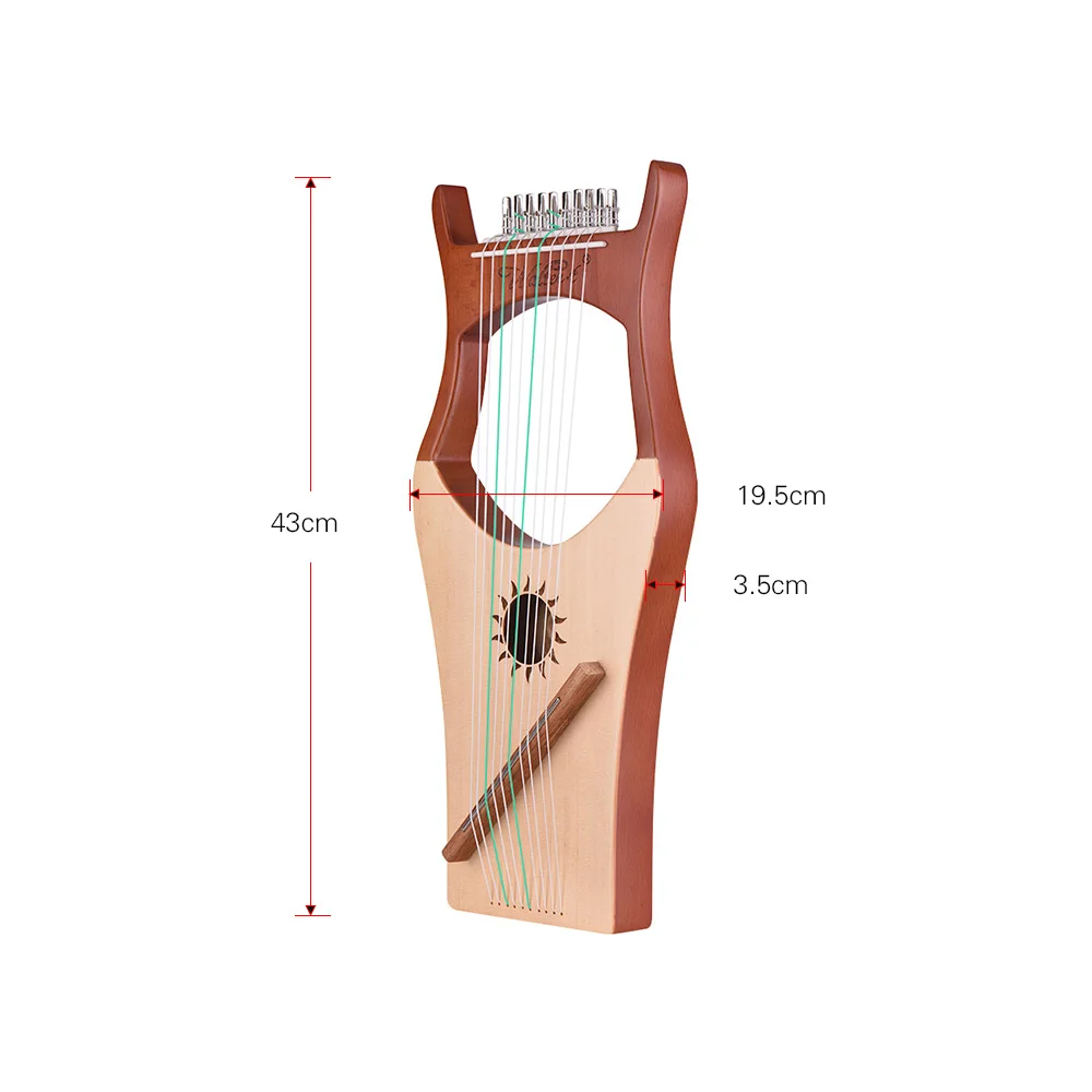 10-String деревянные Lyre harp нейлоновые струны ели Topboard бука древесины Backboard струнный инструмент с сумкой для переноски