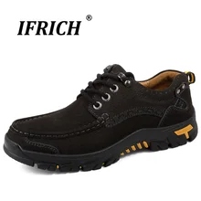 Ifrich/Коллекция года; сезон весна-осень; мужские треккинговые ботинки из натуральной кожи; треккинговые ботинки на шнуровке; дышащие ботинки для альпинизма