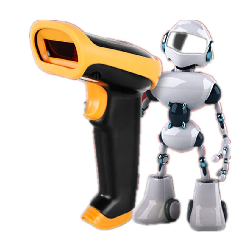 Wireless Barcode Scanner 2000mAh Bar Code Reader 2.4G up to 50m Laser One dimension code Wireless/Wired For Windows PC |