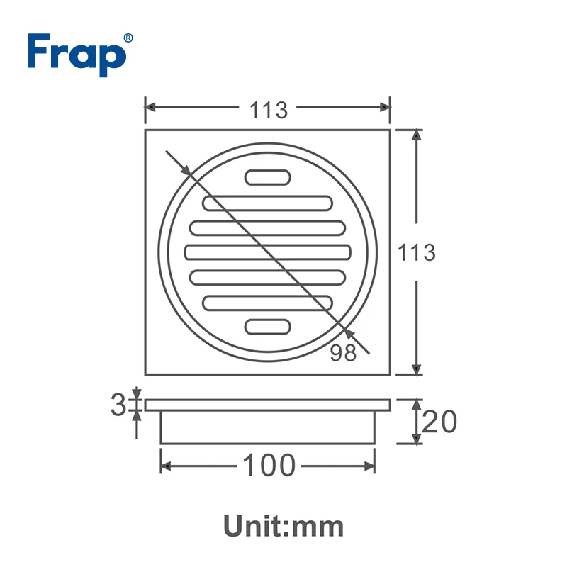 Frap черный квадратный стоки душевой сток в полу Душ крышка стиральная Слив отходов Решетка пол Штепсель дренаж раковина отверстие крышка Y38100