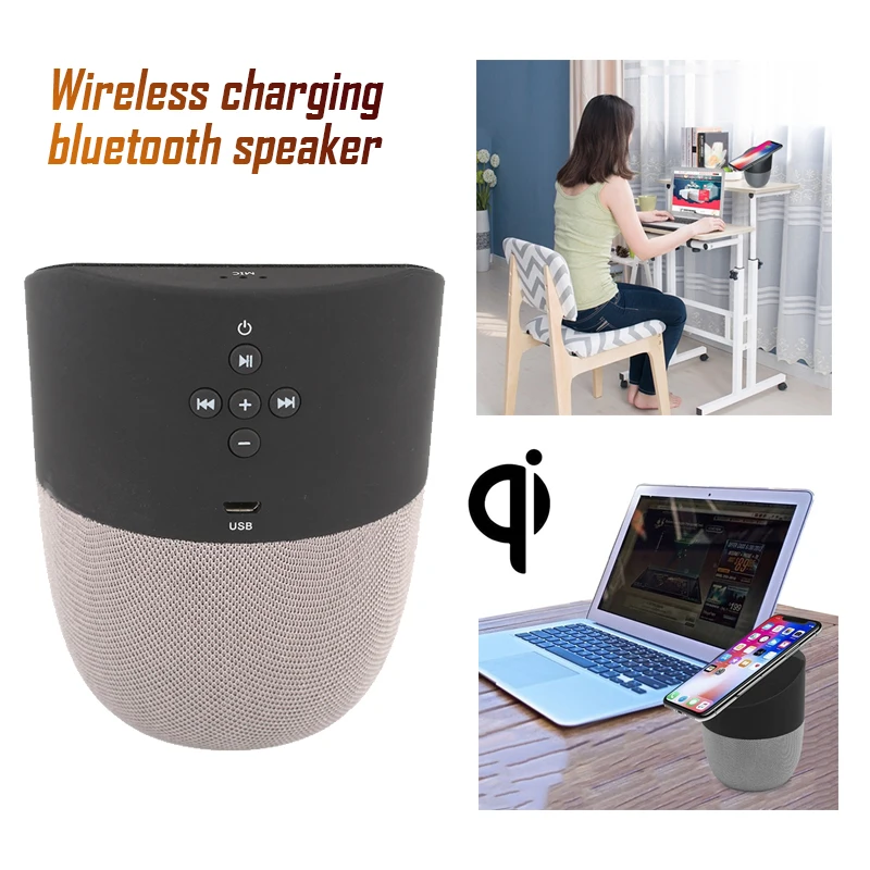 TWS Bluetooth динамик беспроводная зарядная Колонка Беспроводная зарядка мобильный
