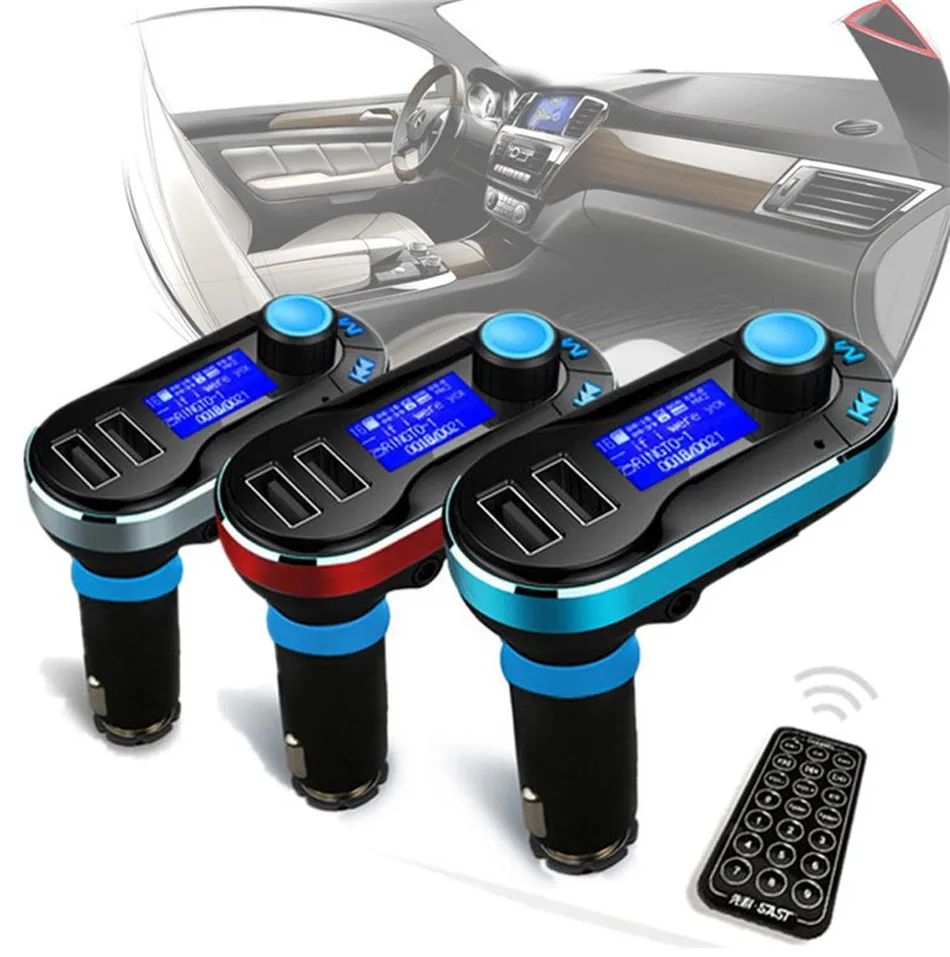 Bluetooth FM Transmitter Module Car Kit MP3 Players With USB SD Aux-in Handsfree Remote Control Car Charger For iphone Samsung-2