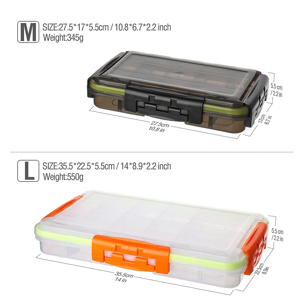 Online DONQL Fishing Box for Baits Waterproof Plastic Lure Boxes Fly Fishing Tackle Storage Box Supplies Accessories High Strength