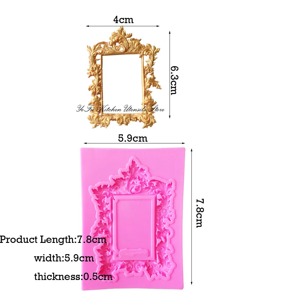 Рамка для фотографий, силиконовая форма для помадки, форма для украшения торта, инструменты для шоколада, кухонная форма для мастики T1019
