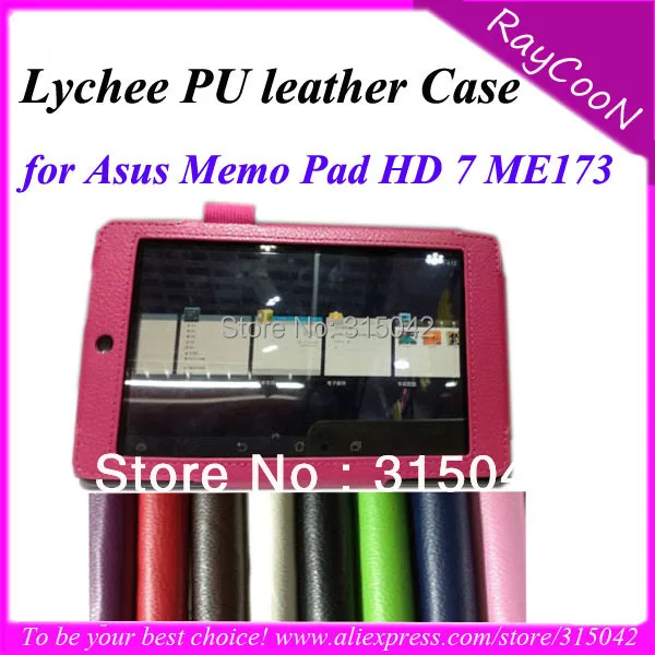 

For Asus memo pad HD 7 ME173 high quality pu leather stand case,7" tablet Cool PU Leather cover,memopad HD7 Case Protector Bag