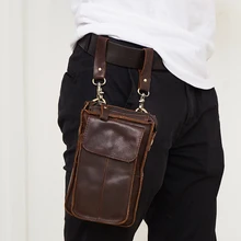 Мужские маленькие сумки на пояс из натуральной кожи, забавные многофункциональные сумки через плечо, дорожные кожаные сумки