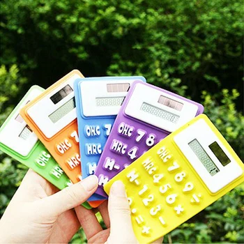 

Mini Ultra Slim Silicone Calculator Foldable Pocket Solar Calculators 8 Digits Display Standard Function Student Calculator
