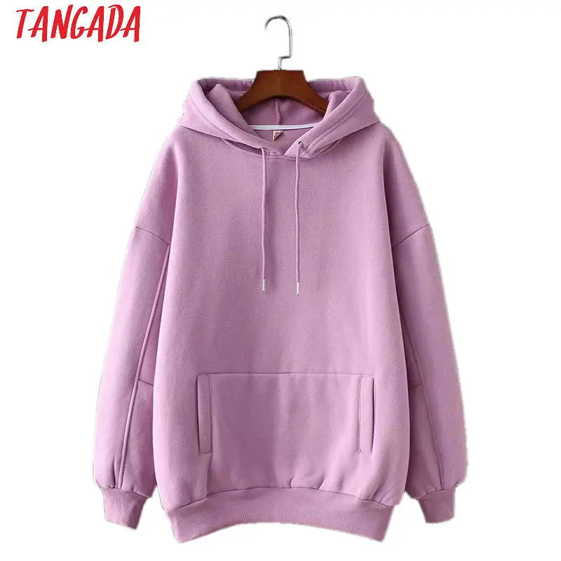 Tanie Tangada damska kurtka polarowa z kapturem bluzy zimowa japońska moda 2019 oversize damskie swetry ciepła kieszeń z kapturem kurtka SD60