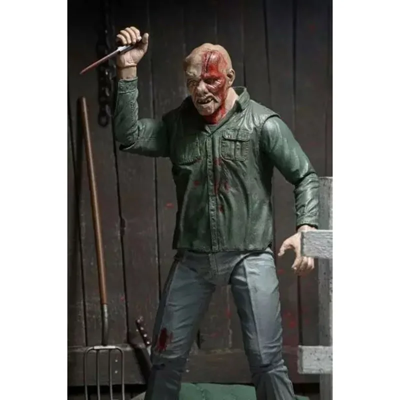 Оригинальный NECA 3D пятница 13th часть 3 Джейсон ПВХ фигурку Модель куклы 18 см