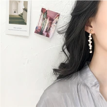 HUANZHI новые корейские S925 Серебряные иглы натуральный пресноводный жемчуг кисточкой металлические соединительные барочные серьги для женщин девушек