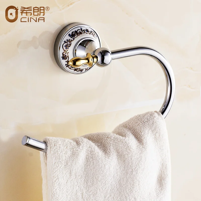 

Free Punching Stainless Steel Toilet Towel Ring Ceramic Wall Mount Towel Ring Bathroom Accessories Antique Carved Hard Ml10