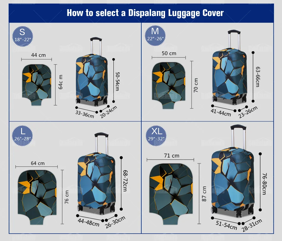 Dispalang доллар принт водостойкий Чехлы для багажа стрейч защитный чехол для чемодана Эластичный Защита багажа для 18-30 дюймов