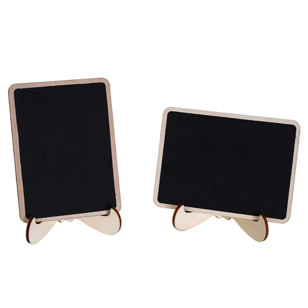 

10Pcs/Pack 10*7.5*0.3cm New DIY Square Wooden Mini Chalkboard Price Display Stand For Christmas Party Wedding Decor #1225