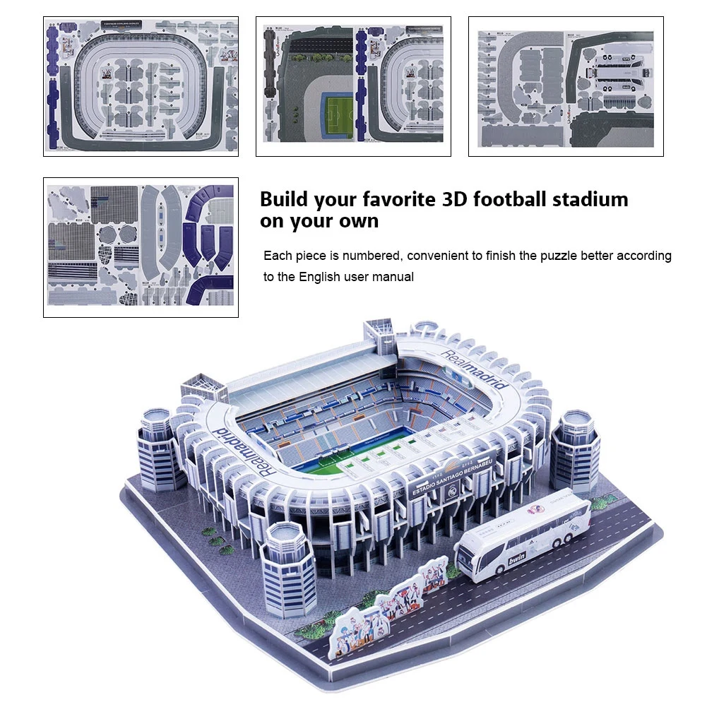 3D головоломка Кубок мира по футболу поле DIY сборочная Бумажная модель для детской игры-головоломки Барселона Camp Nou