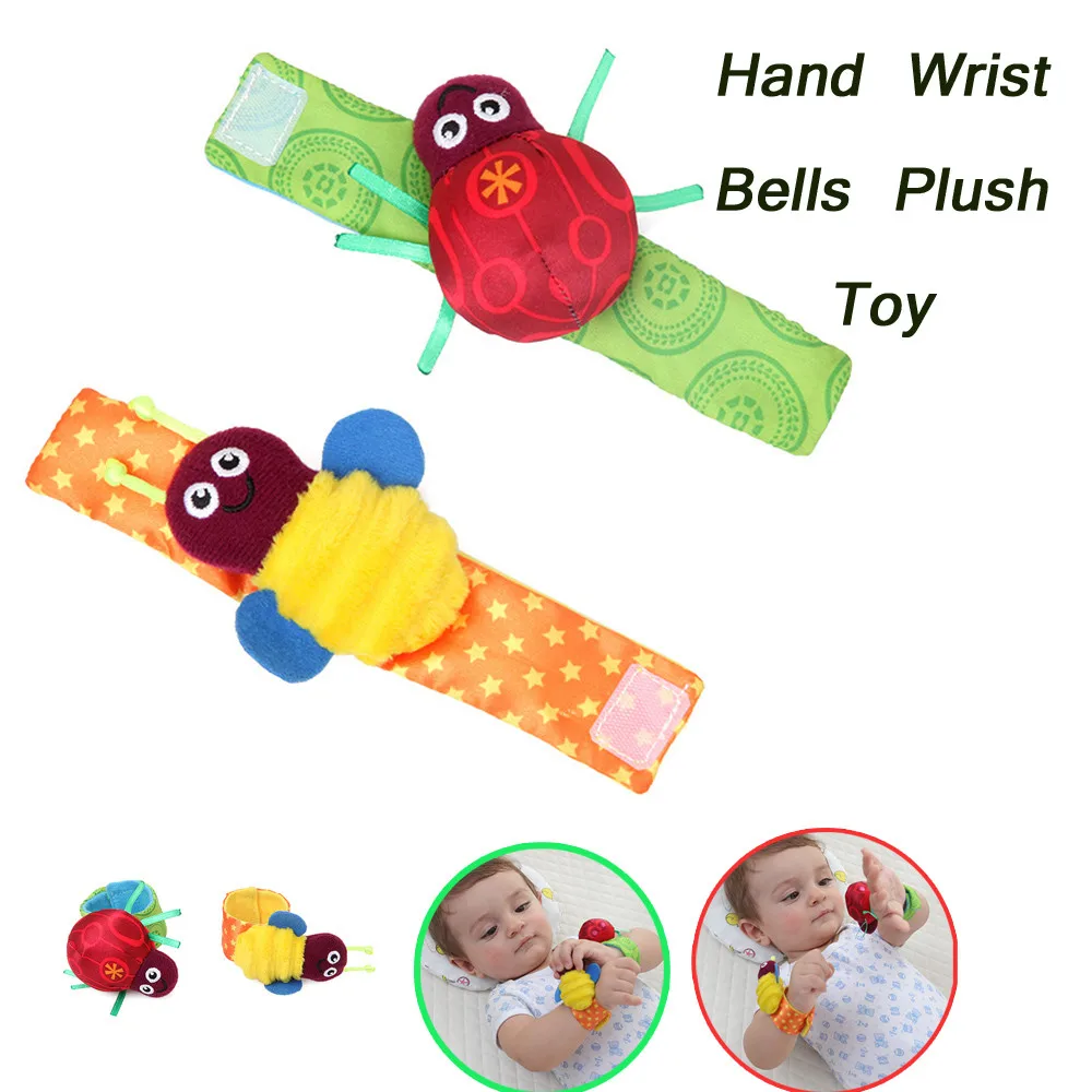 

2 PCS Cute Animal Infant Baby Kids Hand Wrist Bells Rattles Soft Stuffed Toys
