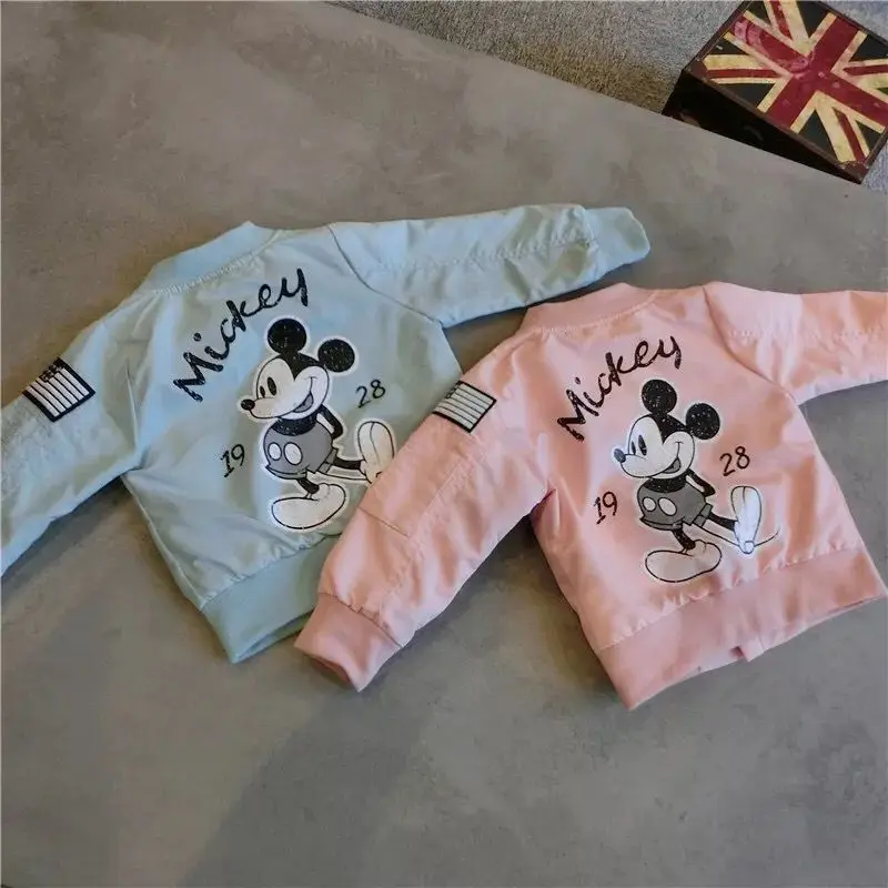 

Toddler Kids Jacket Outwear Baseball Windproof Children Clothes New Baby Clothes Cartoon Mickey Pattern Girls Boys Jackets Coats