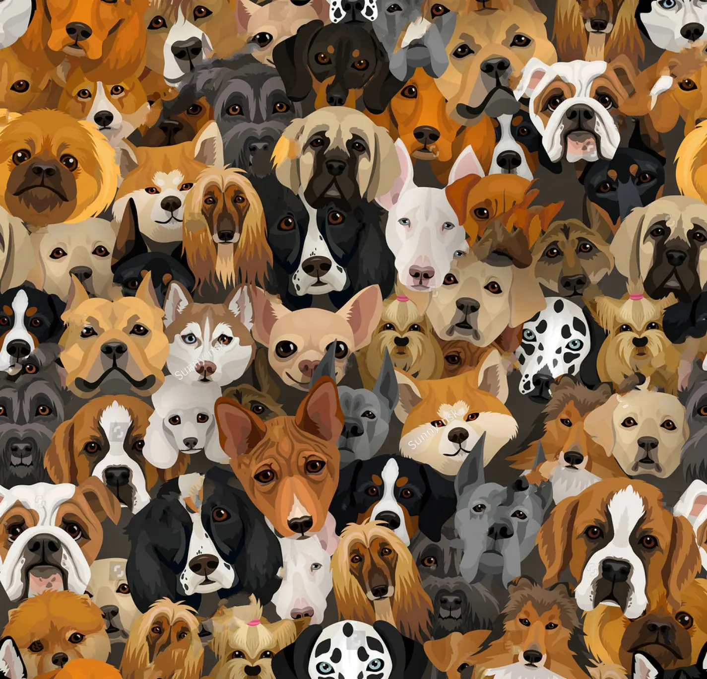 Dog Breeds backdrop High quality Computer print children kids photo