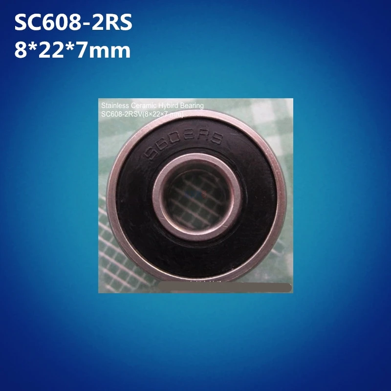 

Free shipping 1pcs ABEC-5 S608-2RS (8*22*7mm) hybrid ceramic stainless steel deep groove ball bearing S608RS for bike&fishing