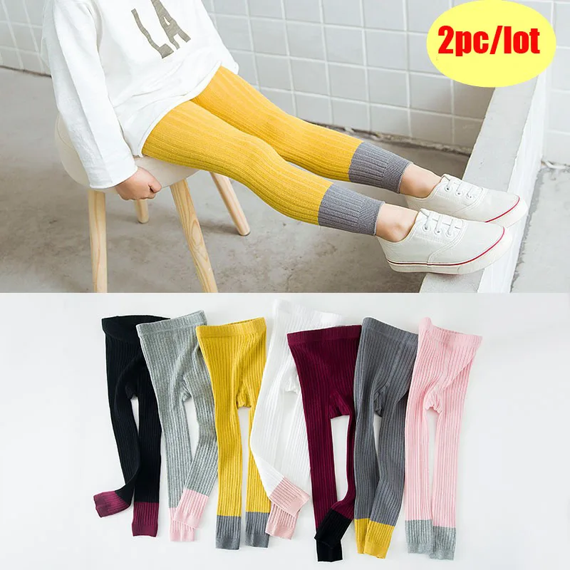 3pc/lot Kid Girl&Boy Leggings Kids Cotton Dobby Solide Color Regular