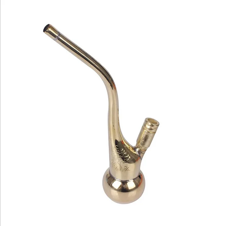 

New 1pcs Water Smoking Pipe coppery cigarette Holder brass Tobacco Mini Hookah filter Narguile gift for Men HXZ257