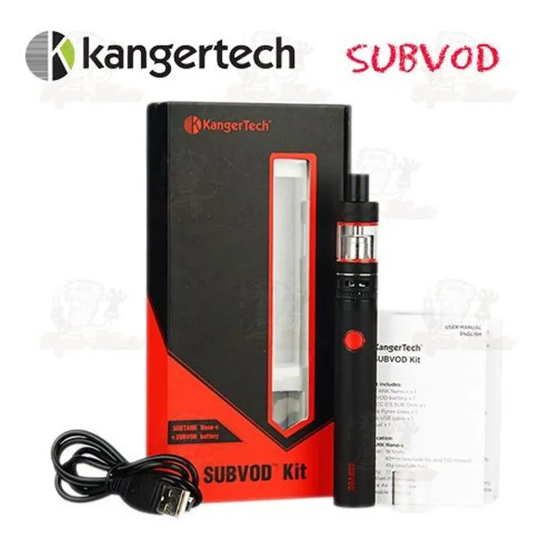 100% Authentic Kanger SUBVOD Starter Kit Electronic Cigarette Toptank Nano 3.2ml or 1.9ml Atomizer and 1300mAh Battery Vape Kit