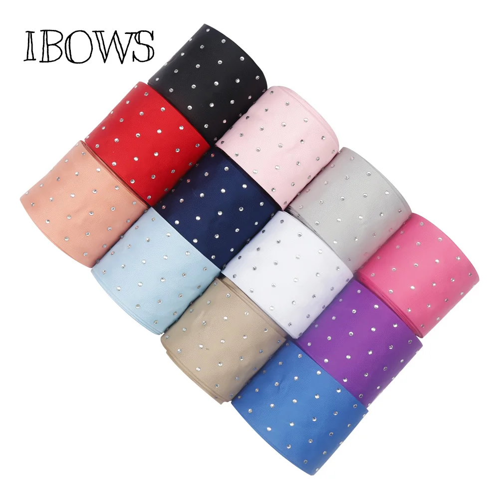 

IBOWS 2yards 75mm Diamond Grosgrain Ribbon Solid Ribbon DIY Hair Bow Materials Hair Accessories Decoration Crafts Materials