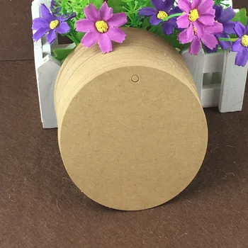 

100pcs Blank Round Large Size Hang Tag Circle Brown Kraft Paper Material Hang Tags Accept Customizable