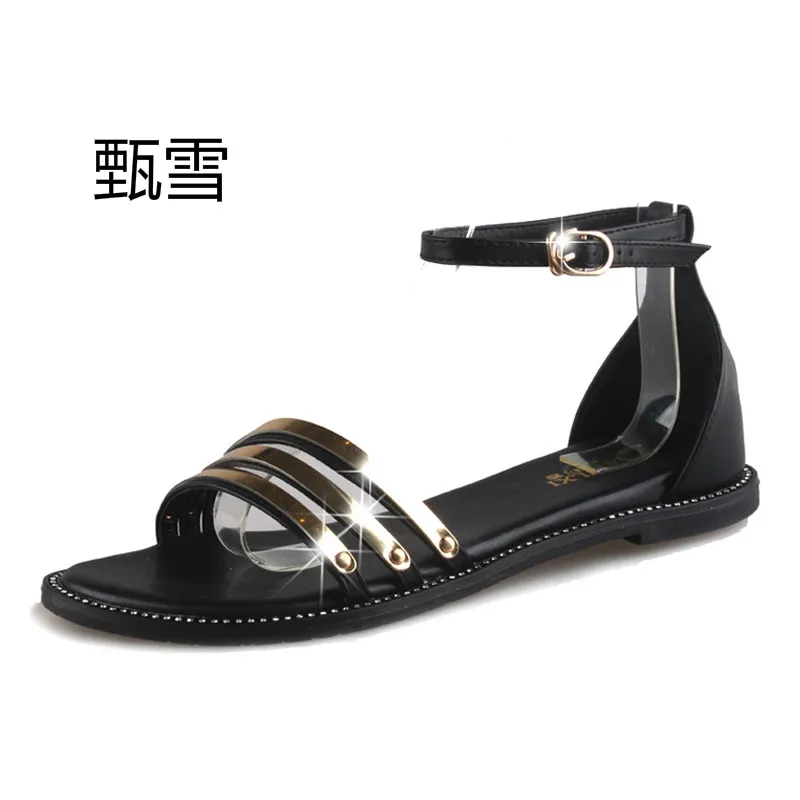 

2017 New Summer Sandals Female Students All-match Flat Shoes With Simple Word