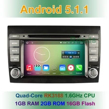 Quad Core 1024*600 Android 5.1.1 Car DVD Player for Fiat Bravo 2007 2008 2009 2010 2011 2012 2013 2014 with Radio GPS BT WiFi