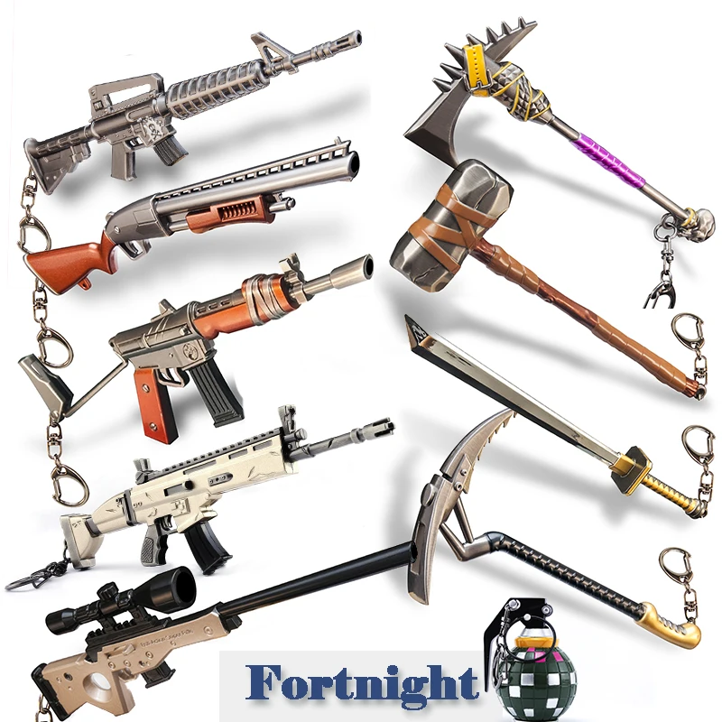 Fortnight Battle Royale Фигурки игрушки крепость AWM модель Сплав Оружие FORNIGHT брелок для