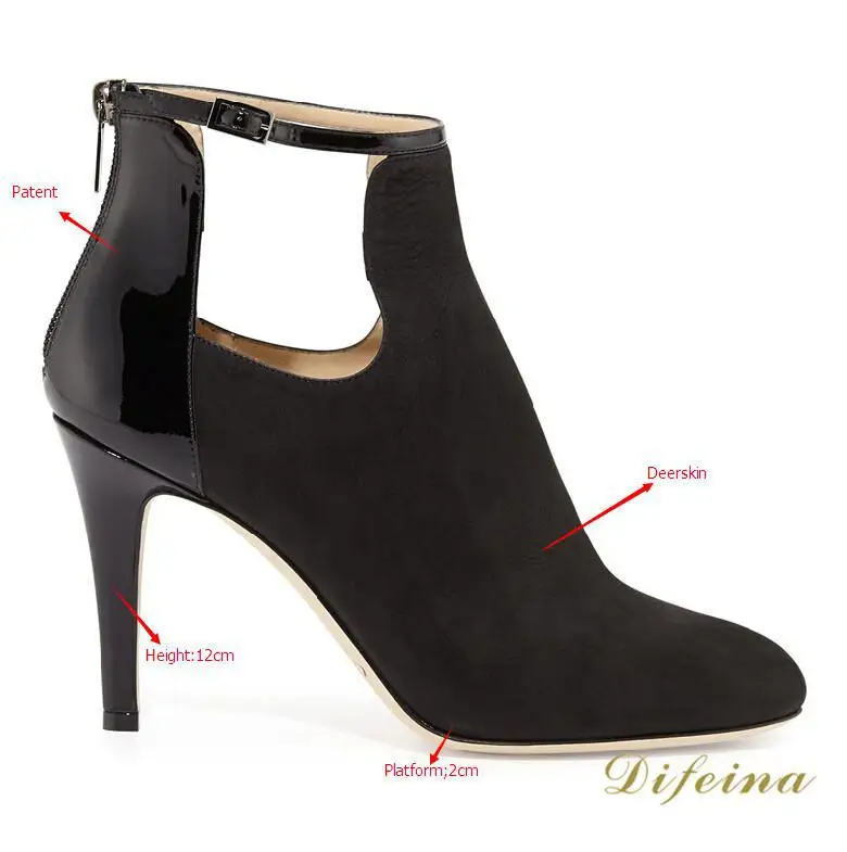 

New Fashion Boots Patchwork Cut-Outs Pointed Toe Women Boots Thin High Heels Leather Boots Nubuck Leather Boots Women Leopard