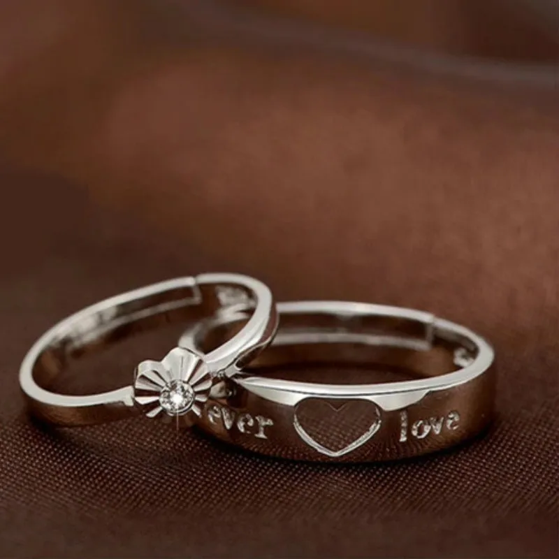 Лидер продаж полые сердце серебро Цвет кольцо Forever Love обручальное для Для женщин