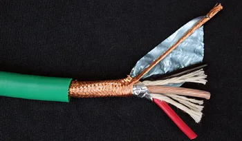 

High-quality 3 square HIFI power cord 4N oxygen-free copper wire audio cable 3X2 square wire Signal shielded cable 1M
