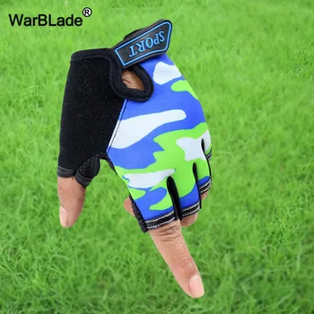 

WarBLade New Kids Sport Gloves Semi-finger Sky Pattern Print Glove Children Mittens Boys Girl Fingerless Gloves for 6-12 Years