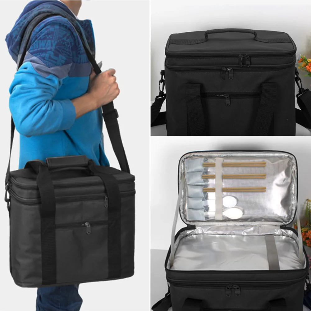 Bolsa de Ombro Bolsa de Piquenique Bloco de Gelo de Alimentos Grandes Camadas Duplas Bolsa Térmico Isolamento Veículo Grande Fresco 8 Fresco Saco Térmico Isolamento Bloco de Gelo de Alimentos