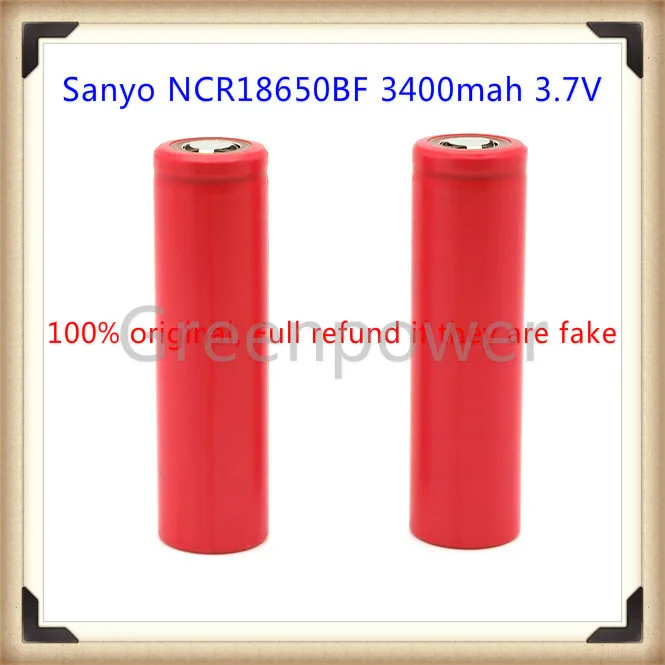 

For Sanyo NCR18650BF 18650 3400 3.7V rechargeable li-ion battery with flat top(2 pcs)