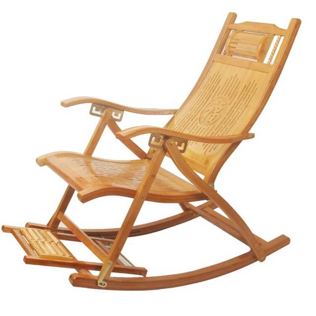 Cheap Modern Foldadble Bamboo Rocking Chair Recliner with Foot Rest Indoor/Outdoor Lounge Deck Chair Bamboo Furniture Reclining Rocker Cheap Modern Foldadble Bamboo Rocking Chair Recliner with Foot Rest Indoor/Outdoor Lounge Deck Chair Bamboo Furniture Reclining Rocker