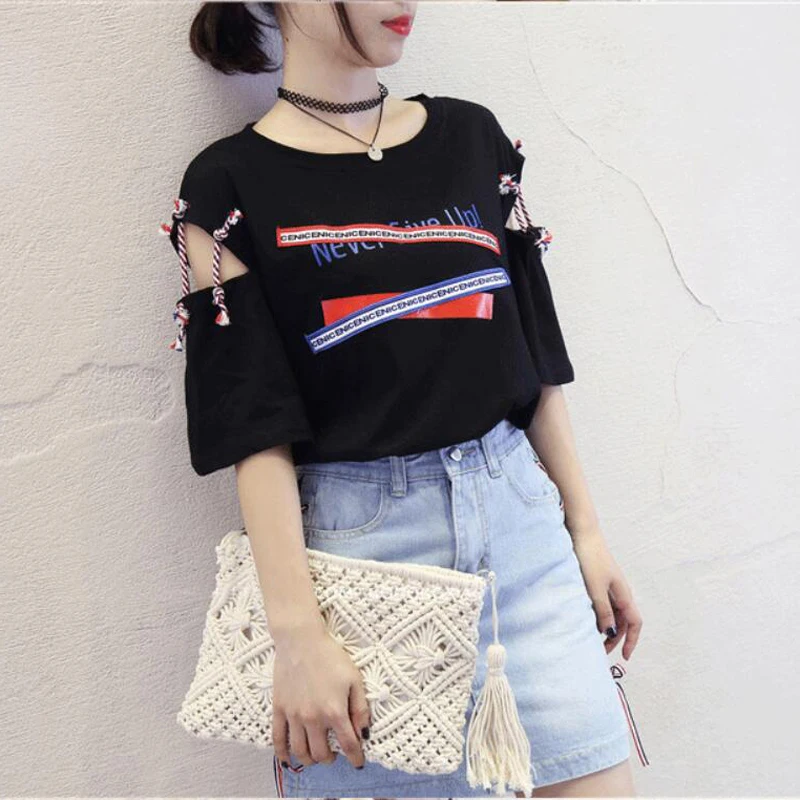 المرأة القمصان رسائل مطبوعة الصيف شرابة الجرافيك تيز س الرقبة الكورية المتناثرة القمصان امرأة قمم المرأة القمصان رسائل مطبوعة الصيف شرابة الجرافيك تيز س الرقبة الكورية المتناثرة القمصان امرأة قمم