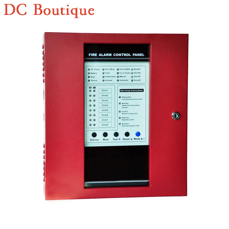 (1 set) Fire Alarm Control Panel 8 Wire Zones Home Security alarm Self Protection defense Support Smoke Gas Detector - Famidy.com