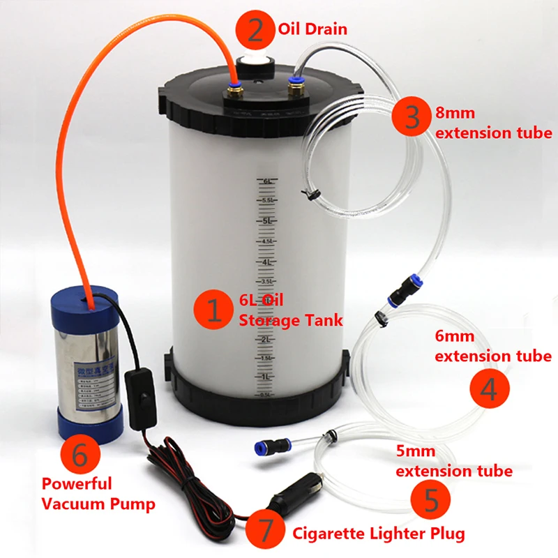 

6L 12V Car Truck Pump Oil Change Oil Vacuum Car Power Oil Changer Car Change Oil Tools
