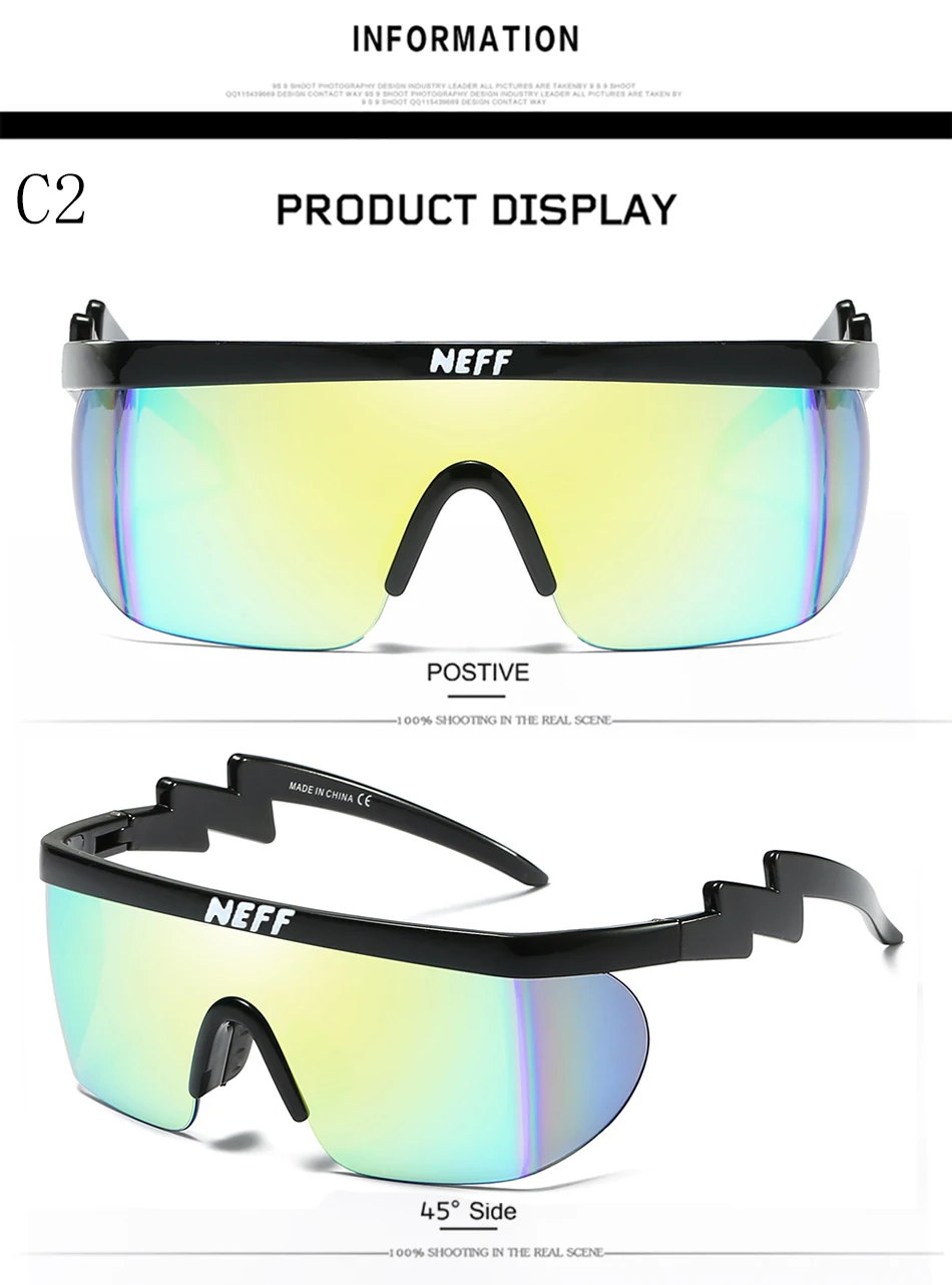 Новые модные брендовые солнцезащитные очки Neff для мужчин/женщин Oculos De Sol Винтажные Солнцезащитные очки с покрытием для вождения 2 объектива Gafas Feminino